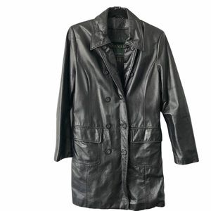 Danier Genuine Leather Doublebreast Button 6-8 Blk